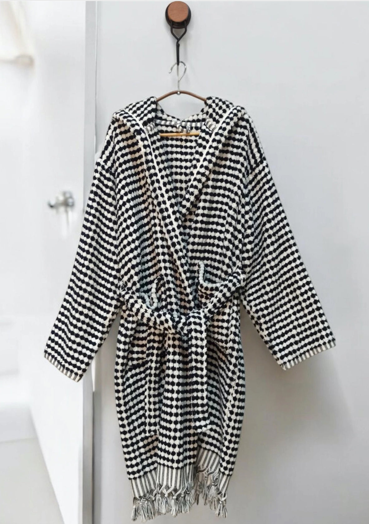 HAND•LOOMED LUXURY BATH ROBE - CHECKERS