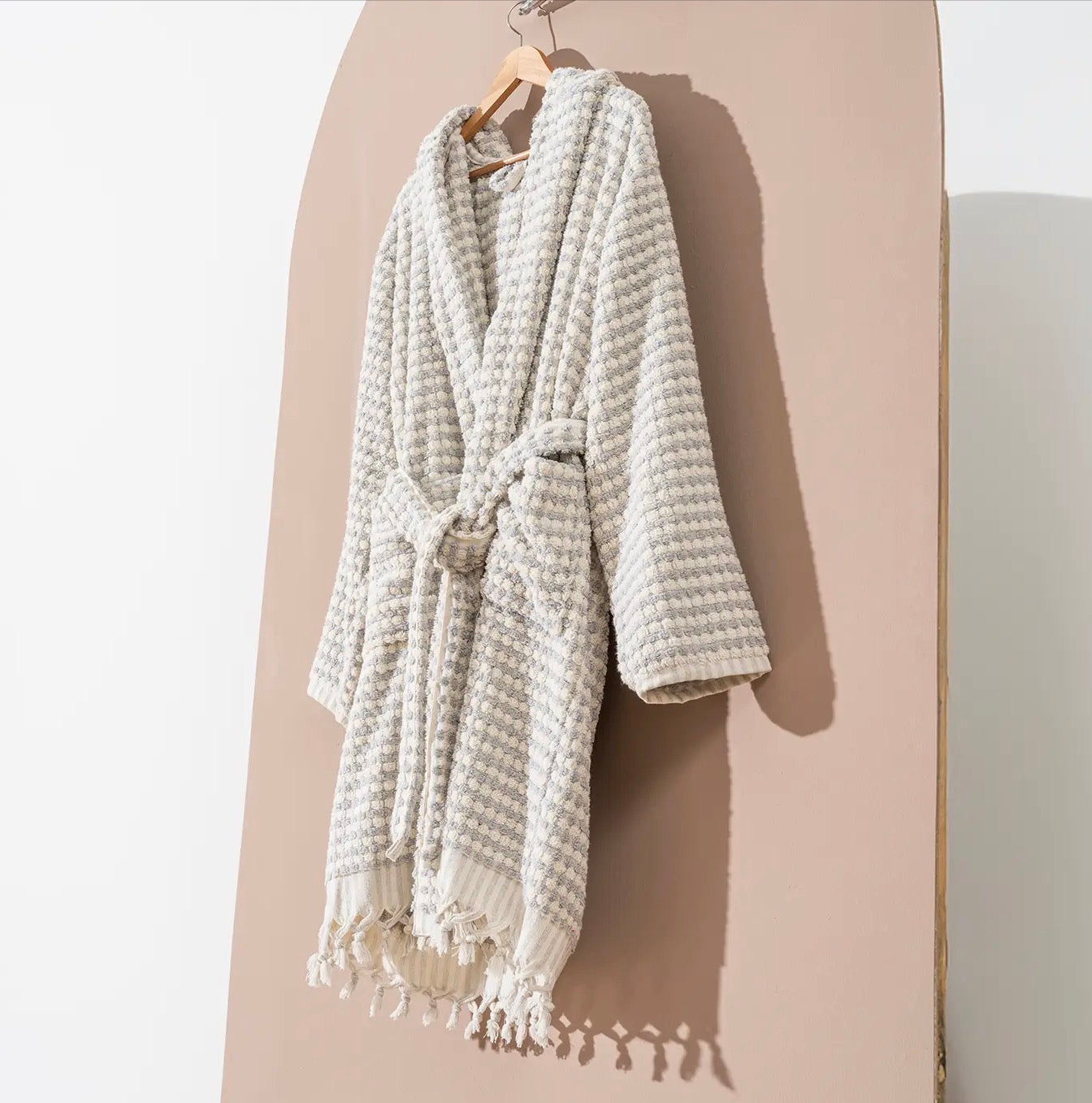 HAND•LOOMED LUXURY BATH ROBE - EARTH GRAY