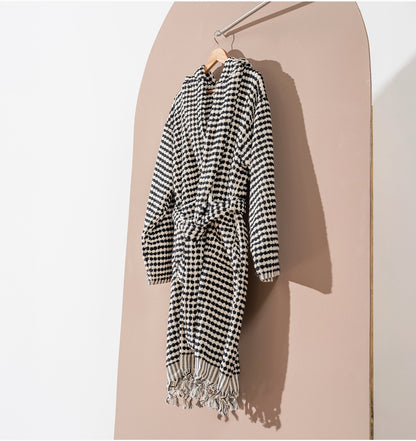 HAND•LOOMED LUXURY BATH ROBE - CHECKERS