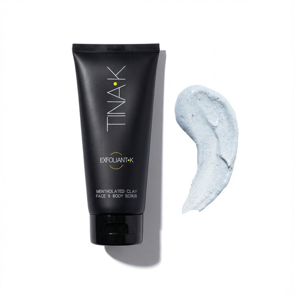 ExfolianT-K Mentholated Clay Face and Body Scrub – Tina K Skin