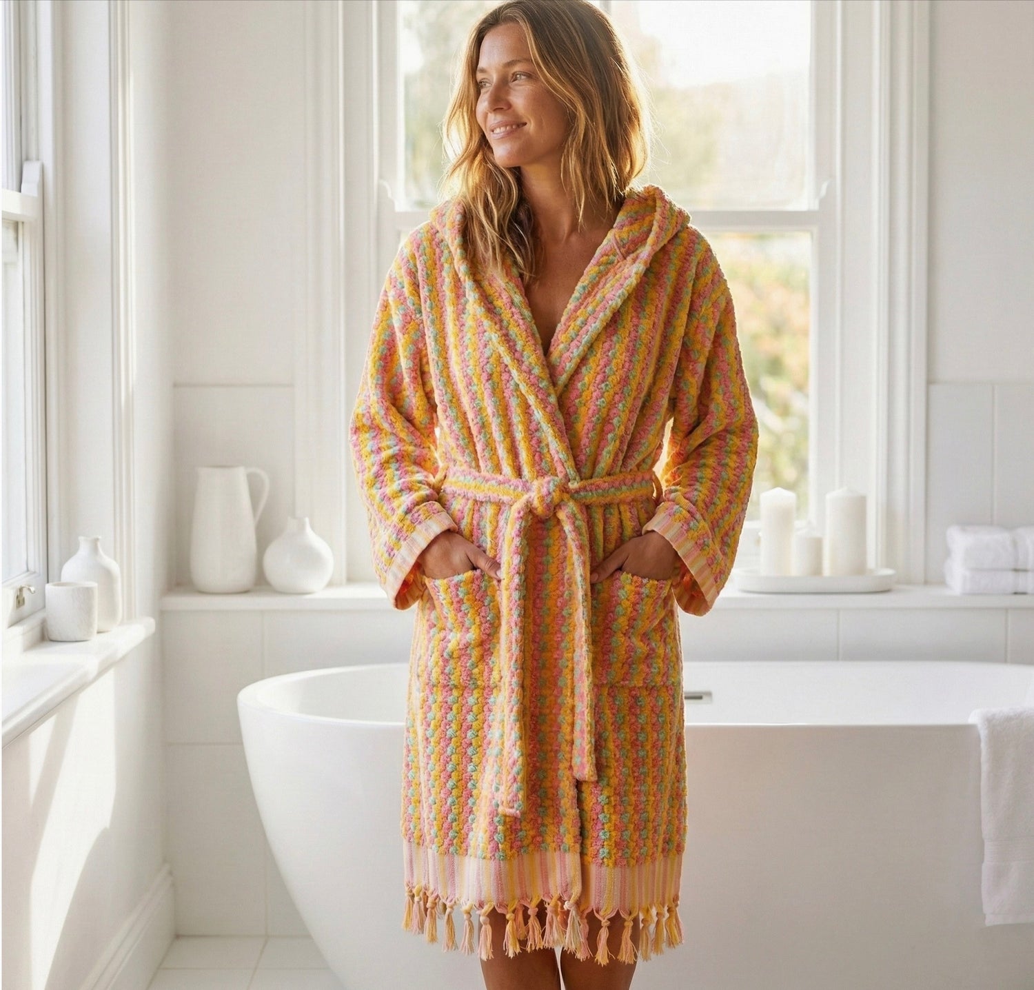 HAND•LOOMED LUXURY BATH ROBE - BUBBLES