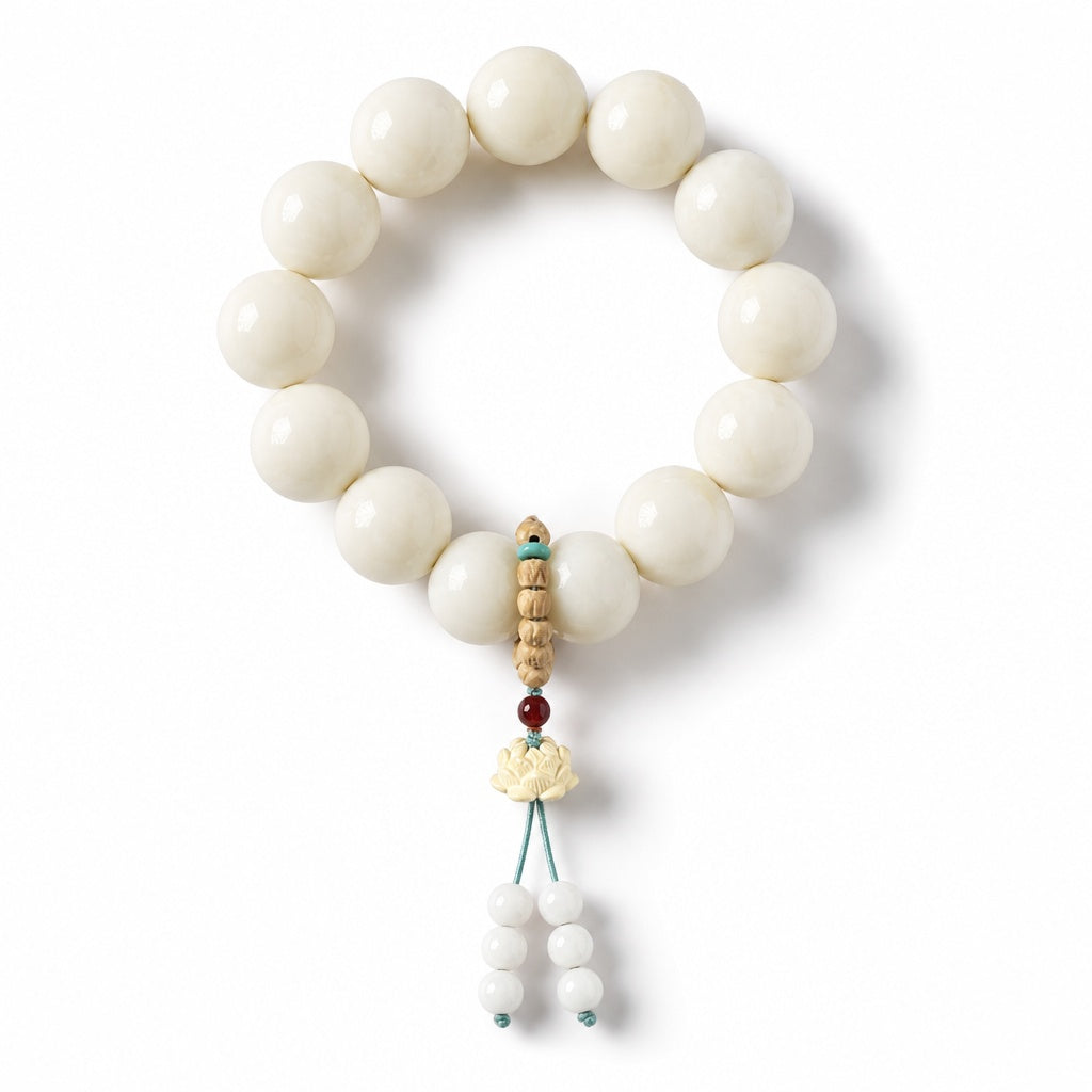 WHITE JADE • EXHALE BEADS